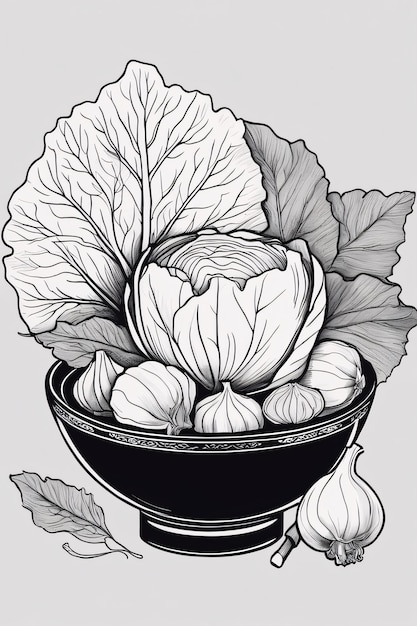 Lettuces Coloring page printable quality