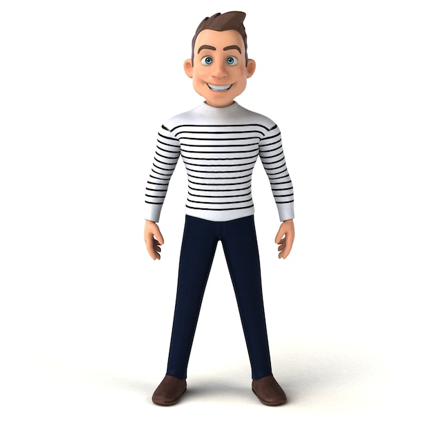 Leuk 3D-cartoon casual karakter