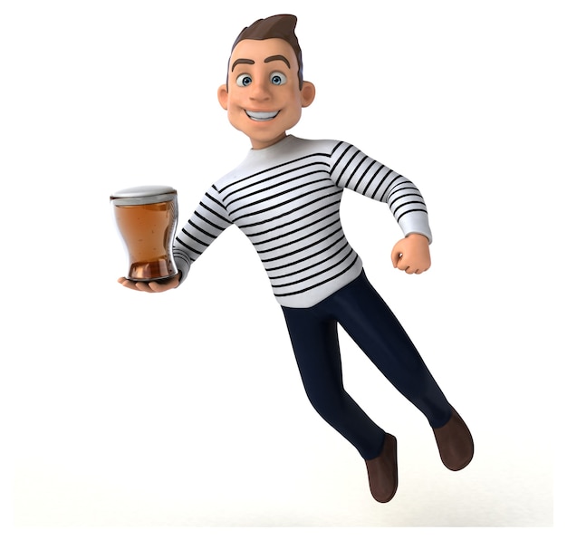 Leuk 3d-cartoon casual karakter