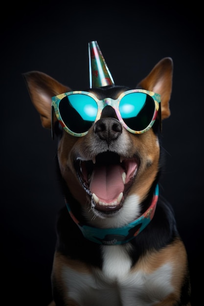 Leuk gelukkig hondportret Illustratie AI GenerativexA