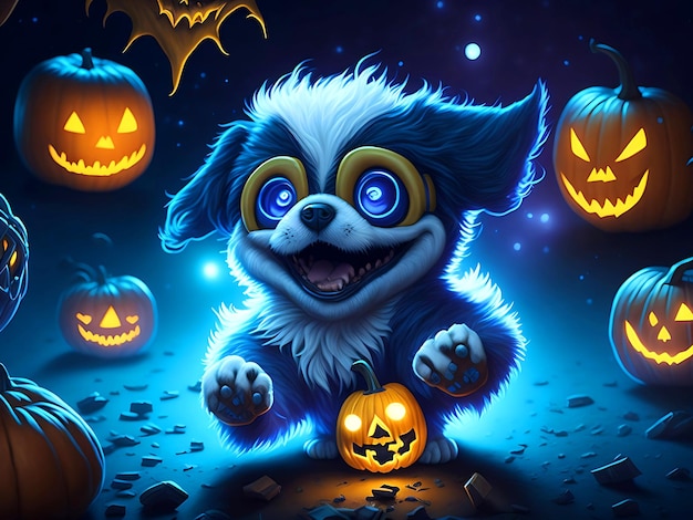 Leuk Halloween-puppy Ai Generatief