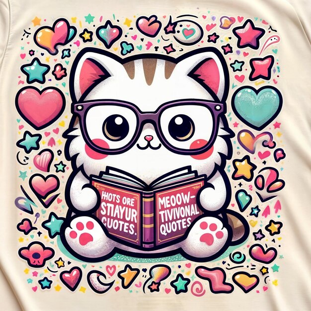 Leuk kattenontwerp voor T-shirt