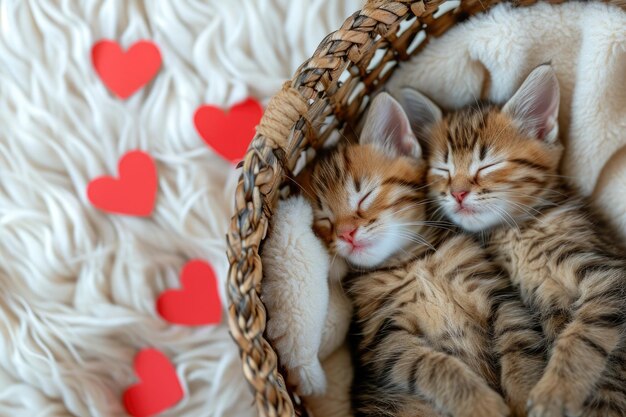 Leuk kattenpaar houdt van Valentijnsdag Pragma