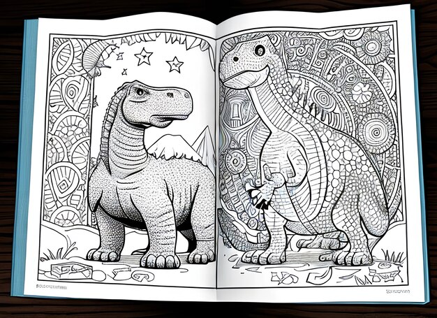 Leuk kleurboek met dinosaurus.