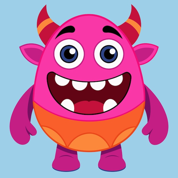 Leuk monster personage mascotte vector ontwerp