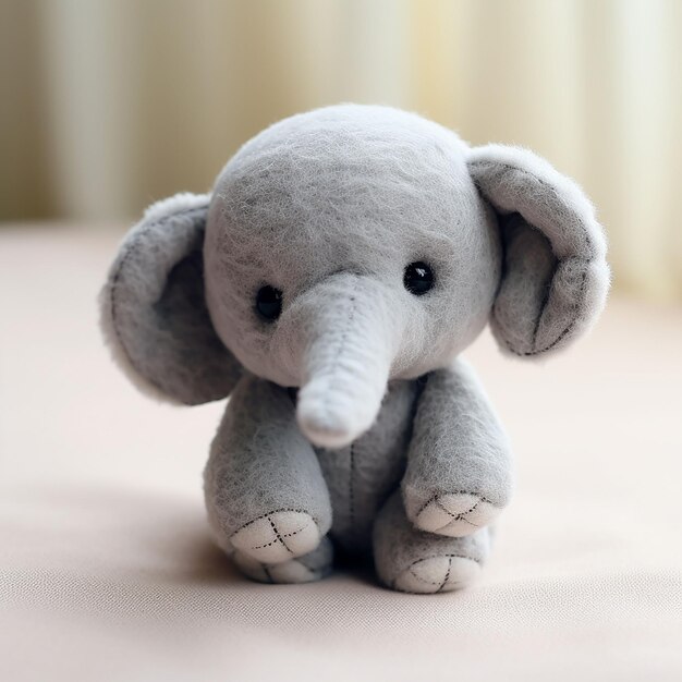 Leuk olifantvormig pluche speelgoed in de kamer van een kind gegenereerd ai
