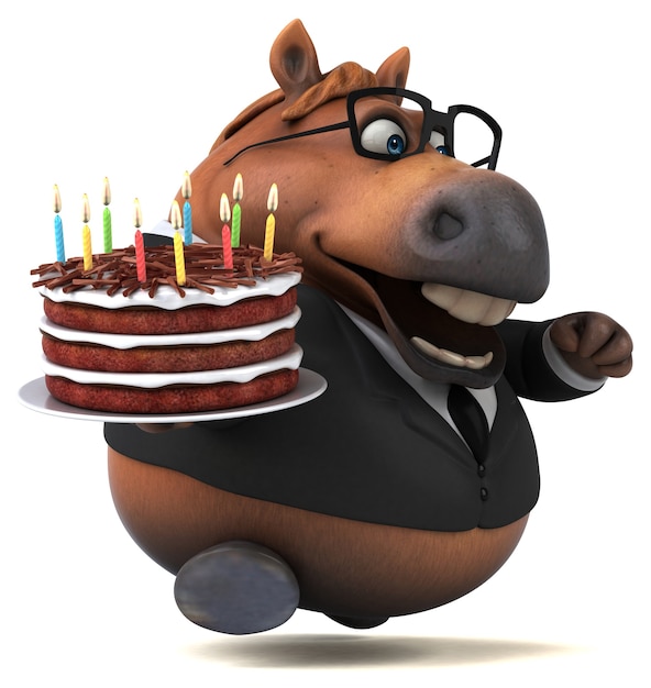 Leuk paard - 3D illustratie