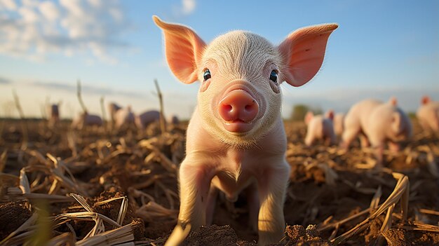 Foto leuk varken op een boerderij.