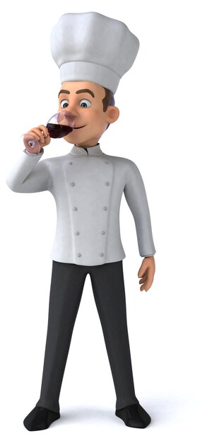 Leuke 3D-afbeelding van een cartoonchef