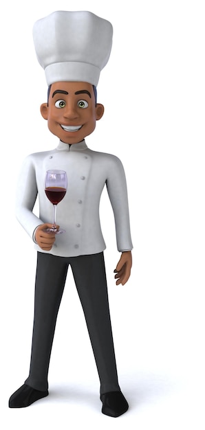 Leuke 3d-afbeelding van een cartoonchef