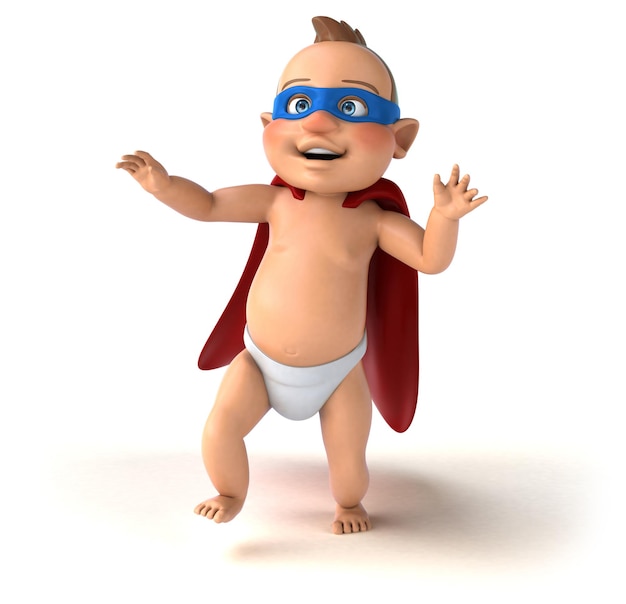 Leuke 3D-afbeelding van een tekenfilmbaby