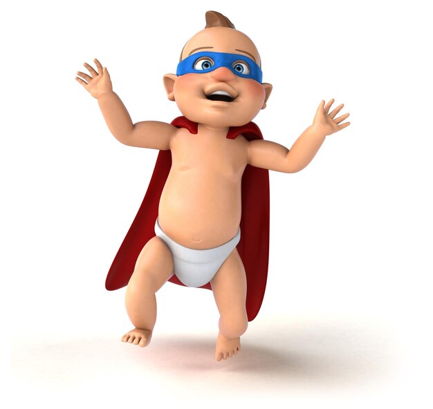 Leuke 3D-afbeelding van een tekenfilmbaby