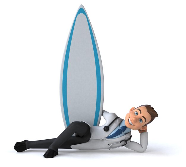 Leuke 3D cartoon arts surfen