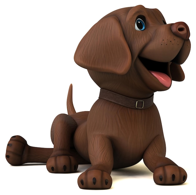 Leuke 3D cartoon bruine Labrador retriever