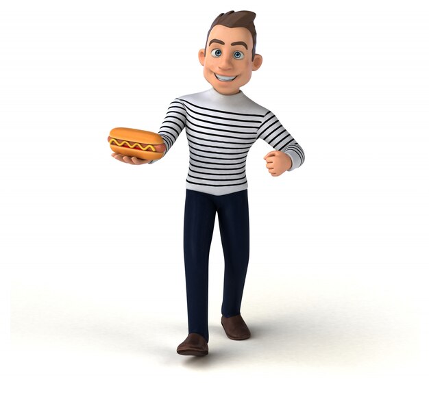 Leuke 3D-cartoon casual karakter