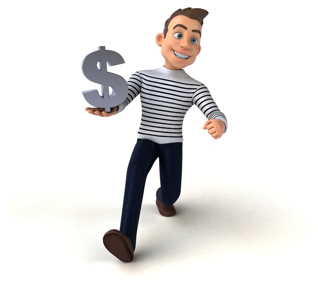 Leuke 3D-cartoon casual karakter