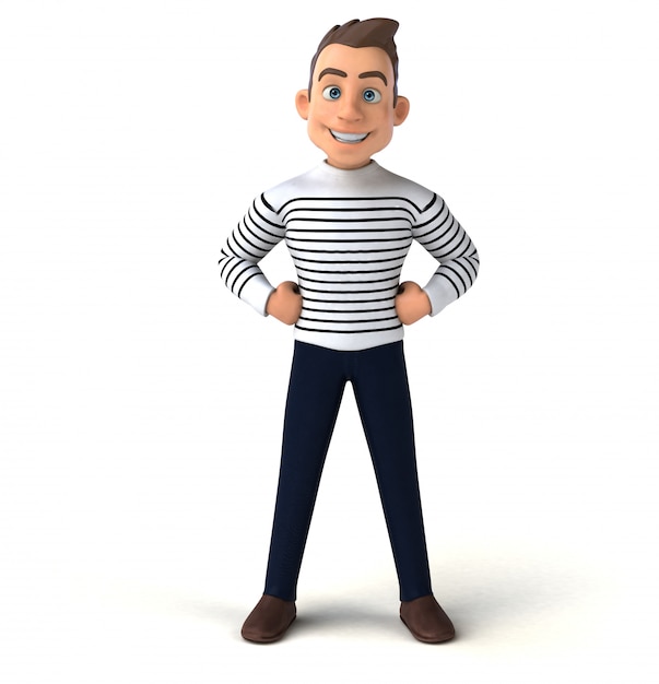 Leuke 3D-cartoon casual karakter