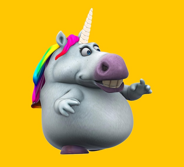 Leuke 3D cartoon eenhoorn dansen