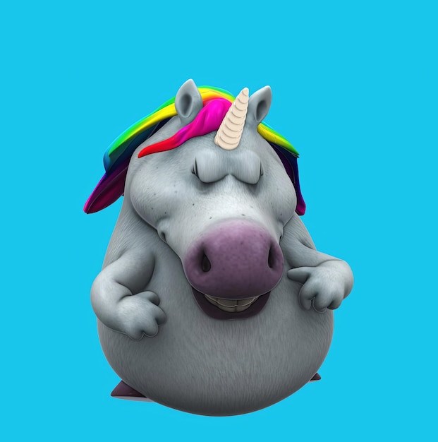 Leuke 3D cartoon eenhoorn dansen