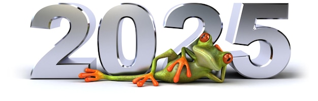 Leuke 3D cartoon groene kikker in 2025