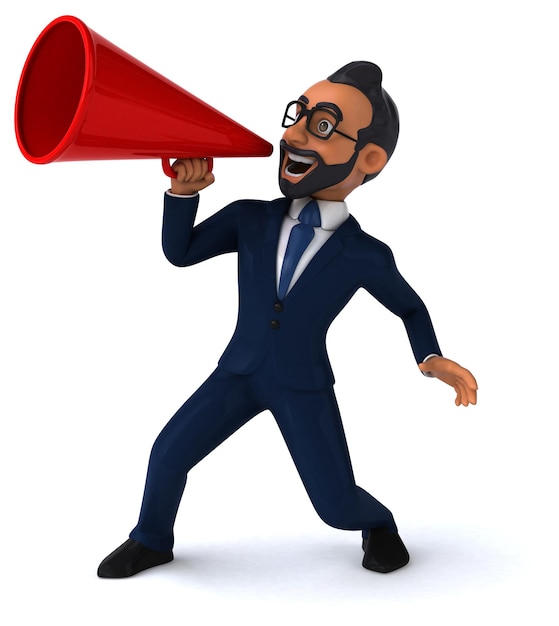 Leuke 3D cartoon illustratie van een Indiase zakenman