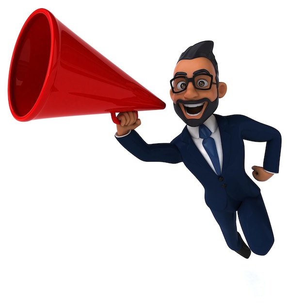 Leuke 3D cartoon illustratie van een Indiase zakenman