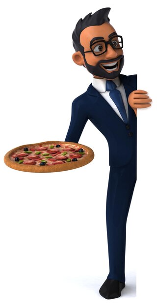 Leuke 3D cartoon illustratie van een Indiase zakenman