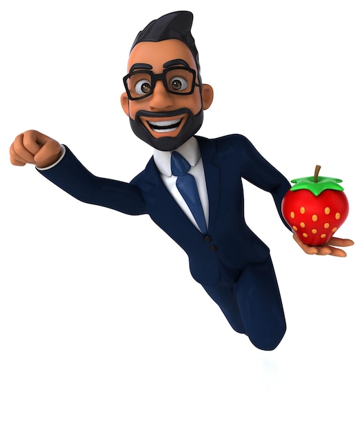 Leuke 3D cartoon illustratie van een Indiase zakenman