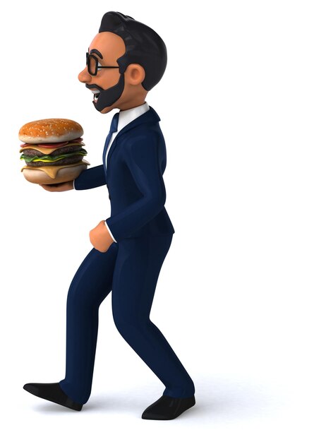 Leuke 3D cartoon illustratie van een Indiase zakenman