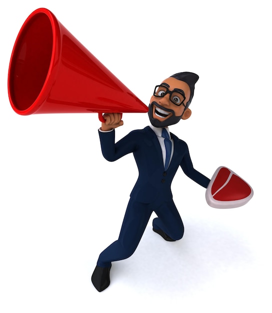 Leuke 3D cartoon illustratie van een Indiase zakenman