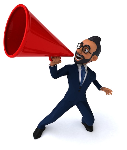 Leuke 3D cartoon illustratie van een Indiase zakenman