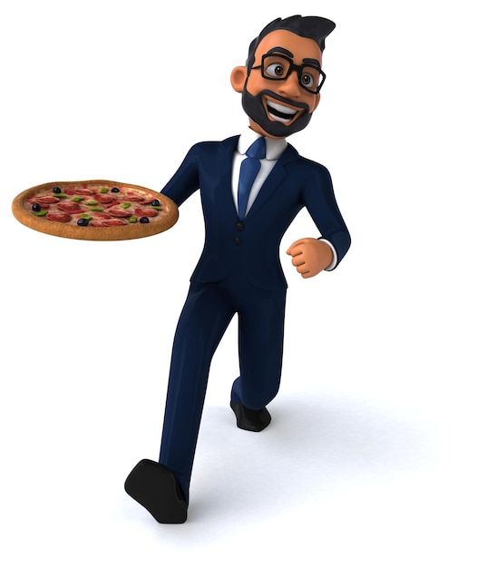 Leuke 3D cartoon illustratie van een Indiase zakenman