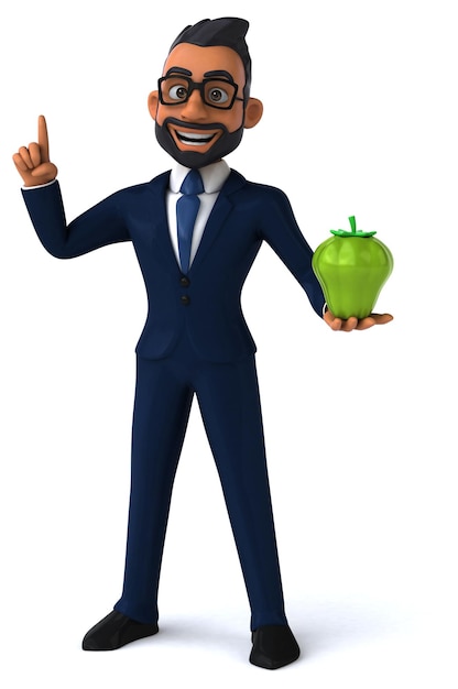 Leuke 3D cartoon illustratie van een Indiase zakenman