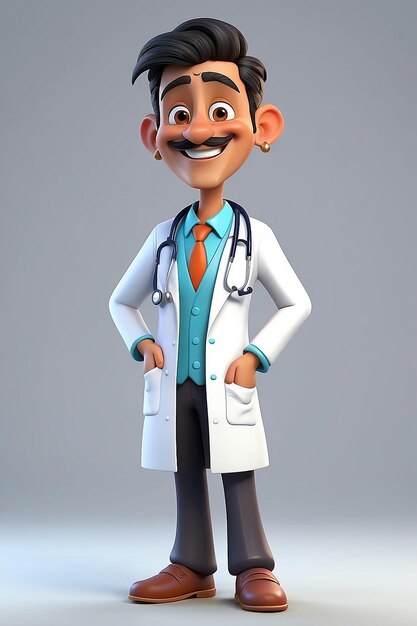 Leuke 3D cartoon Indiase dokter