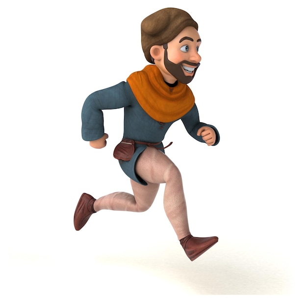 Leuke 3D cartoon middeleeuwse man