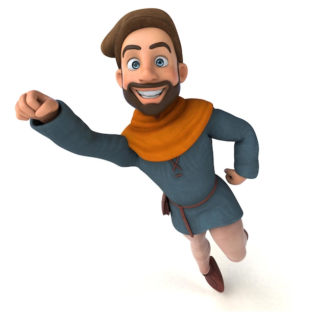 Leuke 3D cartoon middeleeuwse man