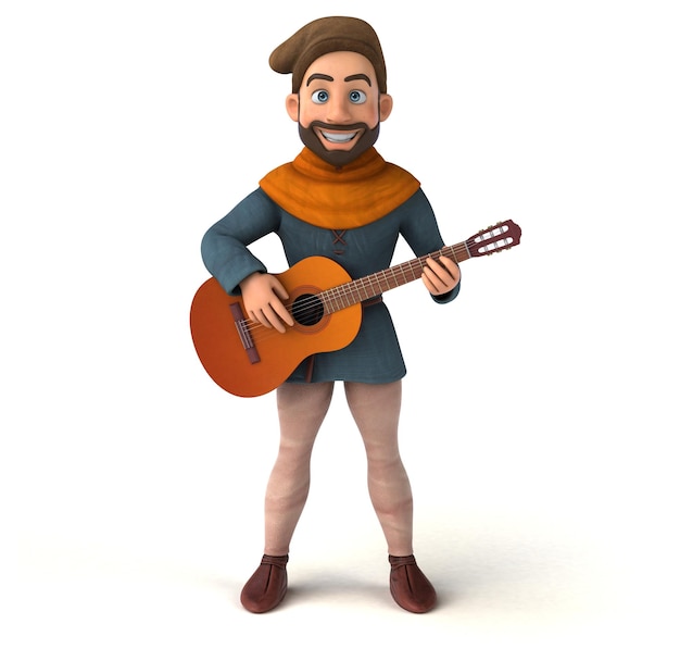 Leuke 3D cartoon middeleeuwse man