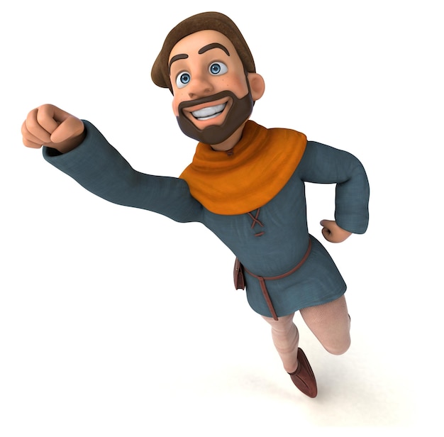 Leuke 3D cartoon middeleeuwse man