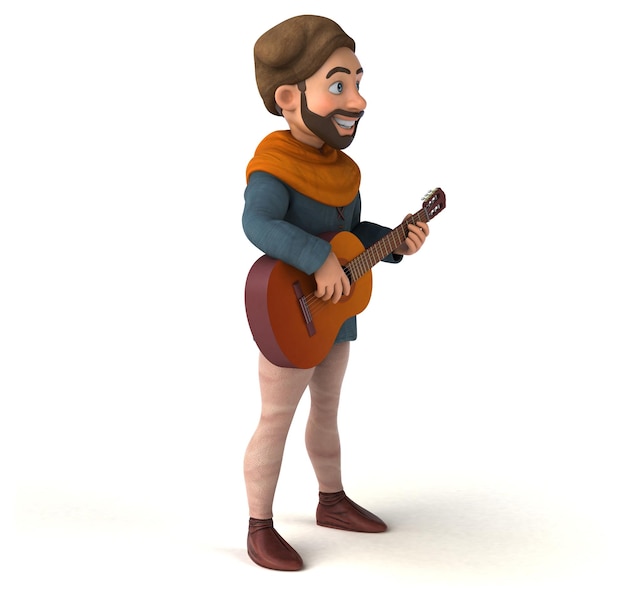Leuke 3D cartoon middeleeuwse man