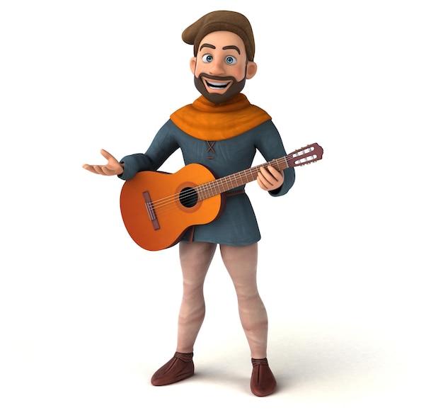 Leuke 3D cartoon middeleeuwse man