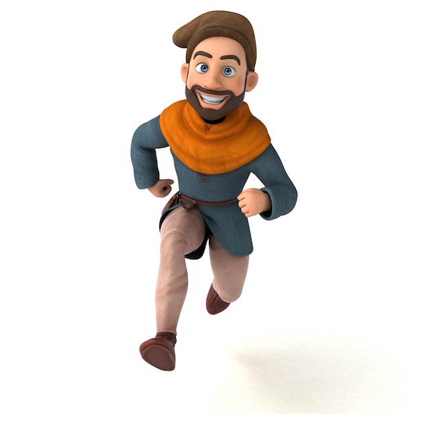 Leuke 3D cartoon middeleeuwse man