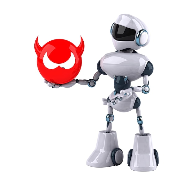 Leuke 3D cartoon robot illustratie