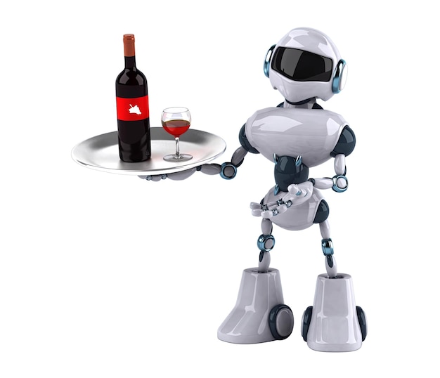 Leuke 3D cartoon robot illustratie