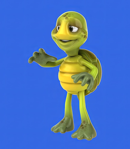 Leuke 3D cartoon schildpad die praat