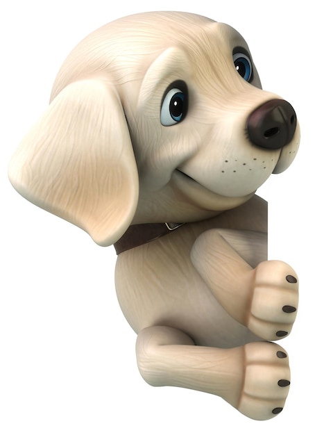 Leuke 3D cartoon witte Labrador retriever