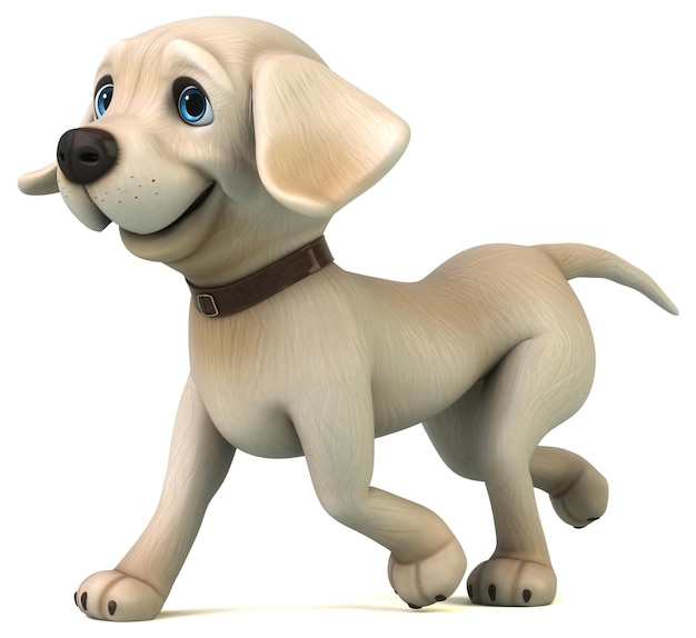 Leuke 3D cartoon witte Labrador retriever