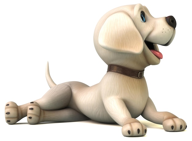 Leuke 3d cartoon witte labrador retriever