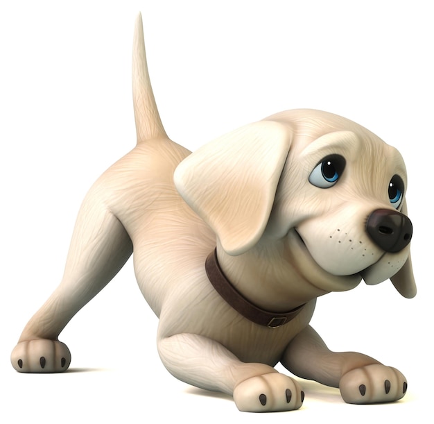 Leuke 3D cartoon witte Labrador retriever