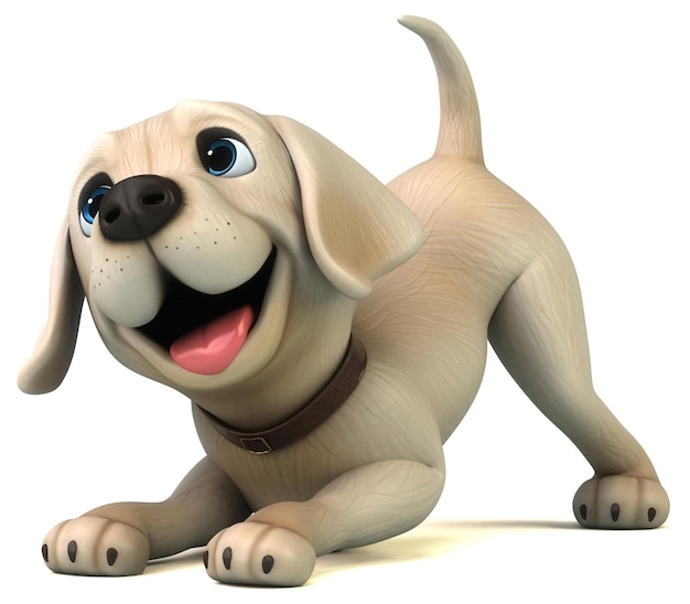 Foto leuke 3d cartoon witte labrador retriever