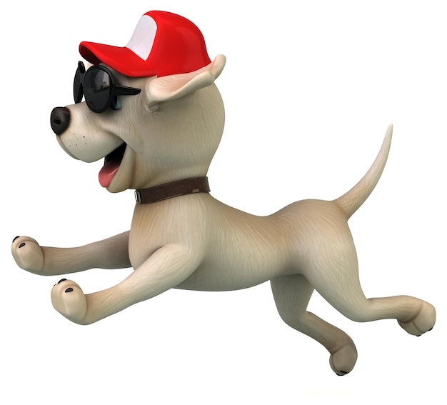 Leuke 3D cartoon witte Labrador retriever